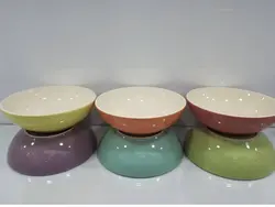 بشقاب خورشت خوری سرامیک رنگی درجه 1(6 عددی)