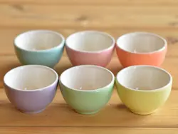 پیاله ماست خوری سرامیکی رنگی(6 عددی)