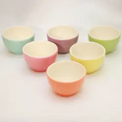 پیاله ماست خوری سرامیکی رنگی(6 عددی)