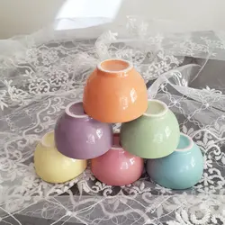 پیاله ماست خوری سرامیکی رنگی(6 عددی)