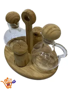 ست آبلیمو خوری، روغن ریز و نمکدان زیر چوبی کد 15412