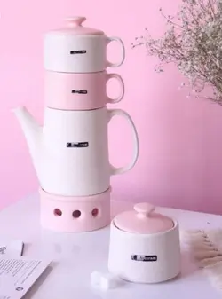 ست قوری و قندان و فنجان طرح برج