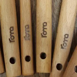 ست کفگیر ملاقه سیلیکونی دسته بامبو روما Roma رنگ ذغالی