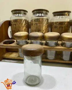 سرویس ادویه پاسماوری 9 پارچه چوبی 2طبقه 99358Lona wood