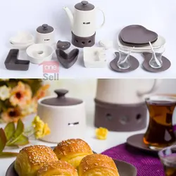 سرویس صبحانه خوری آی سرام مدل پیزا رنگ قهوه ای