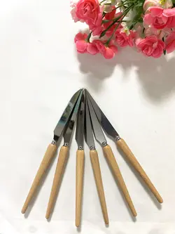 سرویس کارد و چنگال میوه خوری دسته چوبی 6 نفره