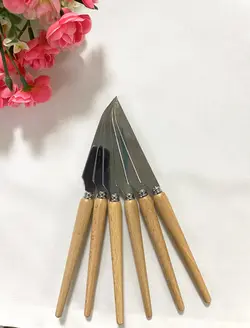سرویس کامل قاشق و چنگال دسته چوبی 6 نفره