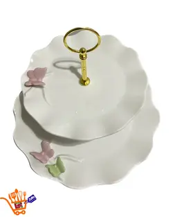 شیرینی خوری دو طبقه چینی پارادایس طرح پروانه-paradise