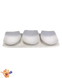 ظرف سرو 3 خانه دیس دار سرامیکی دسته دار Sweet Life