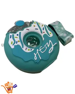 قمقمه نی دار طرح دونات رویه سیلیکونی حجم 380 ml وارداتی