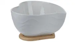 کاسه سالاد خوری چوب سرامیک سیلویا قلبی با قاشق چوبی