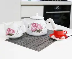 کتری و قوری دسته بغل لایت ترکیه light طرح گل