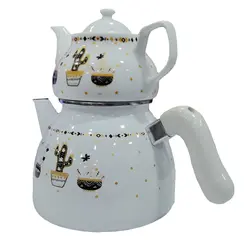 کتری و قوری دسته بغل لایت ترکیه light مدل کاکتوس