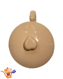 ماگ سرامیکی دمنوش ساز دسته دار قلبی رنگ صورتی