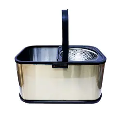 سطل و تی زمین شوی چرخدار WS در 3 رنگ استیل،طلایی،مشکی