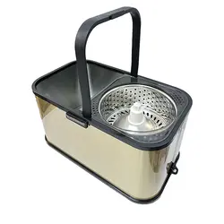 سطل و تی زمین شوی چرخدار WS در 3 رنگ استیل،طلایی،مشکی