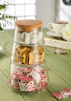 اردو خوری و شکلات خوری سه طبقه شیشه ای درب بامبو کلاسیک