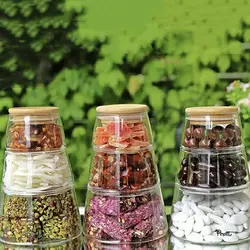 اردو خوری و شکلات خوری سه طبقه شیشه ای درب بامبو کلاسیک