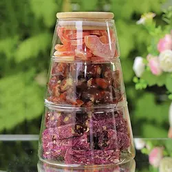 اردو خوری و شکلات خوری سه طبقه شیشه ای درب بامبو کلاسیک