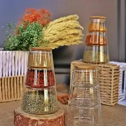 اردو خوری و شکلات خوری سه طبقه شیشه ای درب بامبو کلاسیک