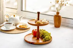 شیرینی خوری دو طبقه چوب راش 11062