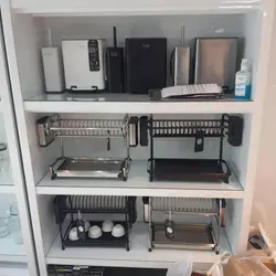 آبچکان دوطبقه تمام استیل ضد زنگ وارداتی ترک برند Evdy رنگ نقره ای طرح U