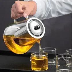 ست قوری و ۴ عدد فنجان پیرکس شعله مستقیم SHANGYIXIN