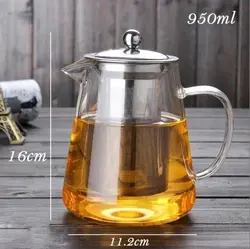 ست قوری و ۴ عدد فنجان پیرکس شعله مستقیم SHANGYIXIN