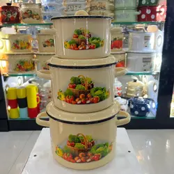 سرویس قابلمه لعابی ۶پارچه روسی با کیفیت عالی و تخفیف ویژه