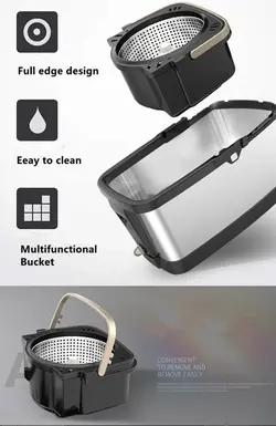 سطل و تی چرخشی استیل 512ss Green