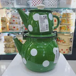 کتری قوری لعابی طرح توپی روسی با کیفیت عالی و تخفیف ویژه