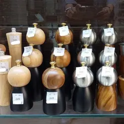 نمک ساب و فلفل ساب چوبی رنگ مشکی در تیره در سه سایز