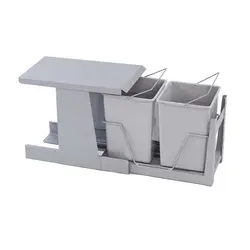 سطل زباله دومخزنه کوچک ریل کف تاندم (24لیتری) – دیاکو/Diako