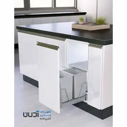 سطل زباله دومخزنه کوچک ریل کف تاندم (24لیتری) – دیاکو/Diako