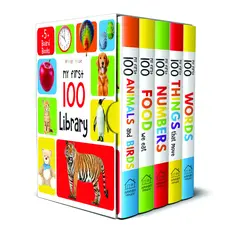 My First 100 Library: Boxset of 5 Early Learning Board Books for Kids/Children