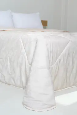 لحاف تک بزرگسال دو نفره 180 بروجرد طرح مات وایت رنگ کرم