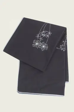 رانر گلدوزی بروجرد طرح قاصدک مستطیلی رنگ زغالی