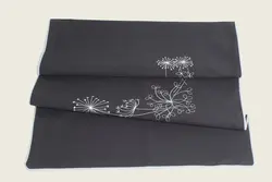 رانر گلدوزی بروجرد طرح قاصدک مستطیلی رنگ زغالی