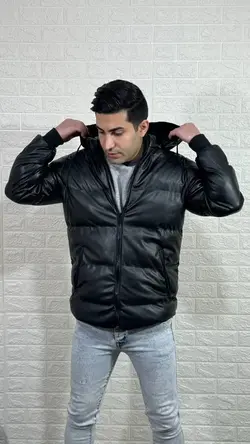 خرید کاپشن چرم مردانه ضد آب داخل پشم شیشه