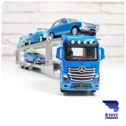 ماکت تریلی خودرو بر مرسدس بنز آکتروس آبی(Mercedes Benz Actros)