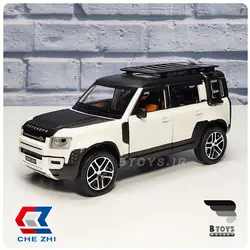 ماکت ماشین فلزی لندروور دیفندر سفید مقیاس:1/24 (Landrover defender  Chezhi)