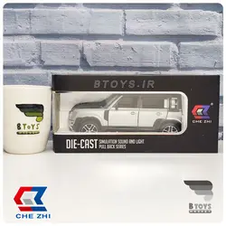 ماکت ماشین فلزی لندروور دیفندر نقره ای مقیاس:1/24 (Landrover defender  Chezhi)