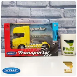 ماکت کشنده فلزی تریلی اسکانیا730 ویلی زرد(SCANIA 730 welly)