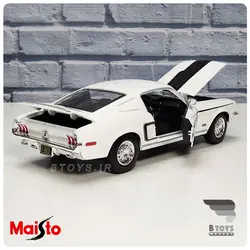 ماکت فورد موستانگ جی تی 1967 سفید مایستو(Ford mustang GT 1967 Maisto)