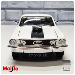 ماکت فورد موستانگ جی تی 1967 سفید مایستو(Ford mustang GT 1967 Maisto)