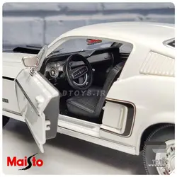ماکت فورد موستانگ جی تی 1967 سفید مایستو(Ford mustang GT 1967 Maisto)