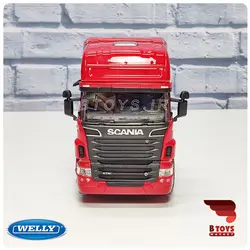 ماکت کشنده فلزی تریلی اسکانیا730 ویلی زرشکی(SCANIA 730 welly)