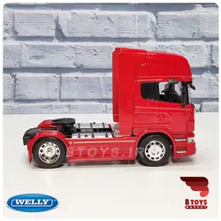 ماکت کشنده فلزی تریلی اسکانیا730 ویلی زرشکی(SCANIA 730 welly)