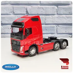 ماکت کشنده فلزی تریلی ولوو fh500 دو محور قرمز(VOLVO FH500 welly)