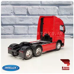 ماکت کشنده فلزی تریلی ولوو fh500 دو محور قرمز(VOLVO FH500 welly)